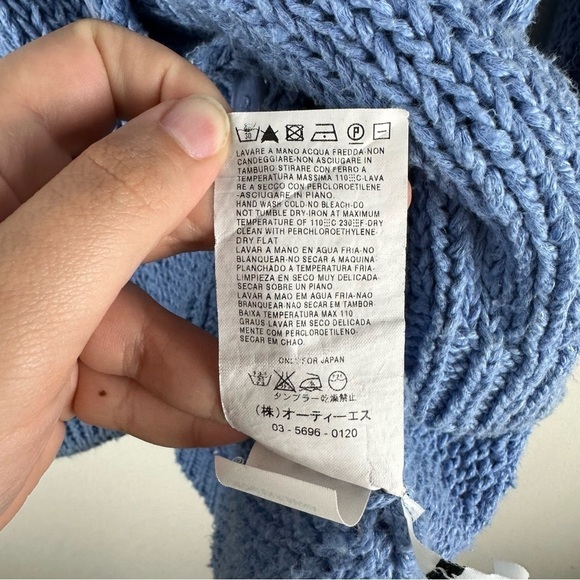 Weekend MaxMara Blue Linen Cotton Button Up Cardigan Size Small - Picture 7 of 9